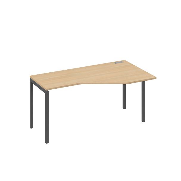 Стол эргономичный правый "Техно" на металлокаркасе DUE A4 А4 Б2 056 БП натуральный дуб / металлокаркас антрацит - Вид 1
