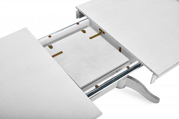 Стол деревянный раздвижной Барэнт 150(190)х90х76 Белый с серебряной патиной - Вид 6