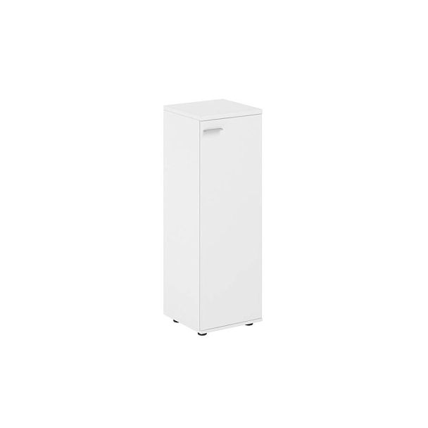 Шкаф средний 400х400х1200, 1 дв., з.ст HDF, правый / корпус: белый; фасад: белый Сигма / Sigma - Вид 1