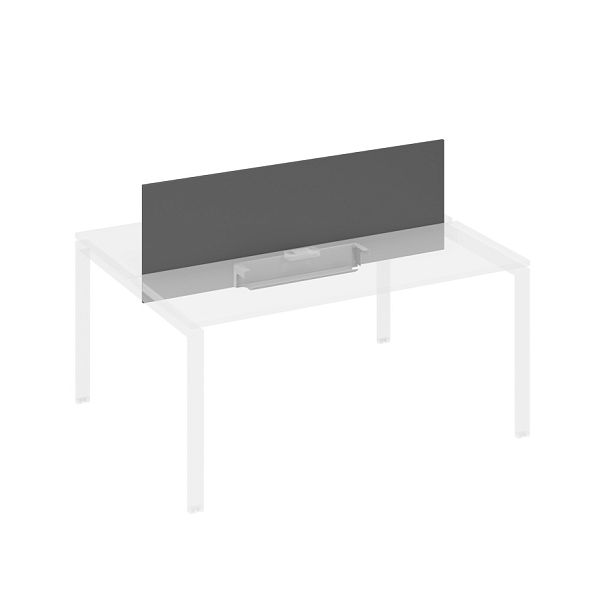 Экран настольный фронтальный для стола 160 с двумя кабель-каналами A4 А4 Б 848 БП антрацит премиум / металлокаркас антрацит - Вид 1