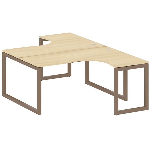 Metal System Quattro Р. ст. криволинейная на О-образном м/к 50БО.РАС-СА-2.4 Акация/Мокко металл 1600*2435*750 - Вид 1