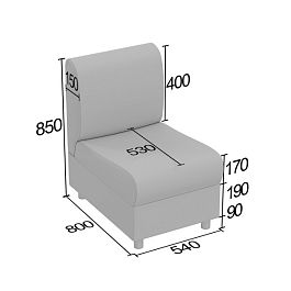 (kle3-kbp) Кресельная секция Клерк 3 без подлокотников - Фото предпросмотра