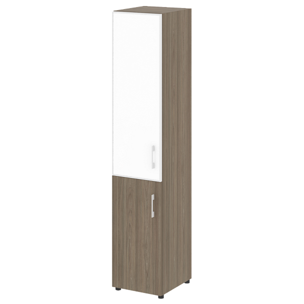 Yalta Шкаф узкий LT.SU-1.2 R (L) white Вяз/Стекло white 400*450*1987 - Вид 1