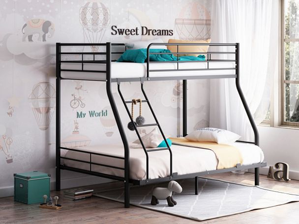 Двухъярусная кровать "Гранада-2 140" черный - Вид 1