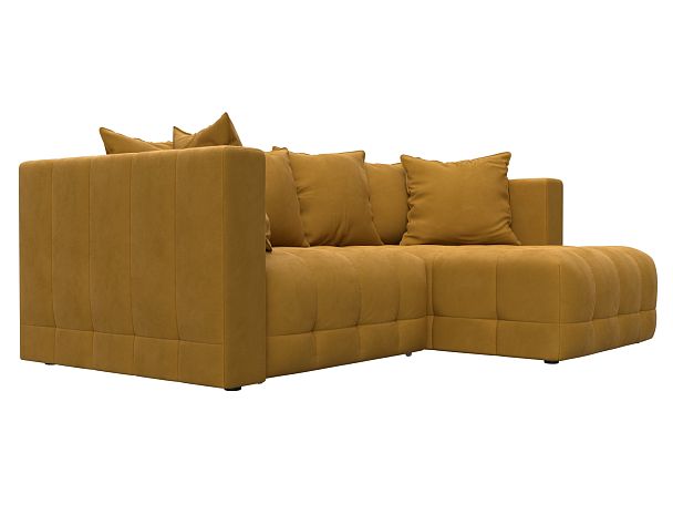 Диван угловой Лига-052 НПБ угол универсальный Велюр желтый - Вид 3