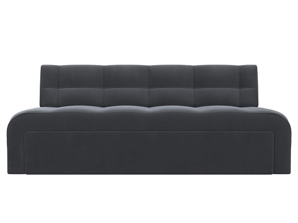 Диван кухонный прямой Люксор Велюр серый - Вид 2