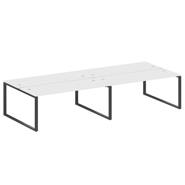 Metal System Р. ст. на 4 раб. места на О-образном м/к БО.СМ-4.5 Белый/Антрацит металл 3600*1475*750 - Вид 1