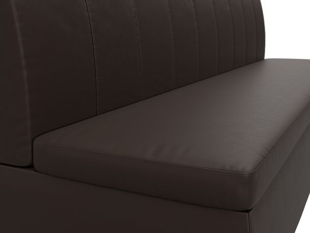 Кухонный прямой диван Кантри (полностью экокожа коричневая) - Вид 4