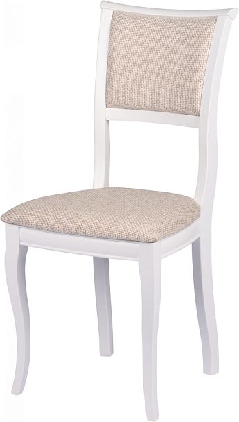 Комплект деревянных стульев с мягким сиденьем Камир Белый/Кремовая рогожка, 2 шт. - Вид 1