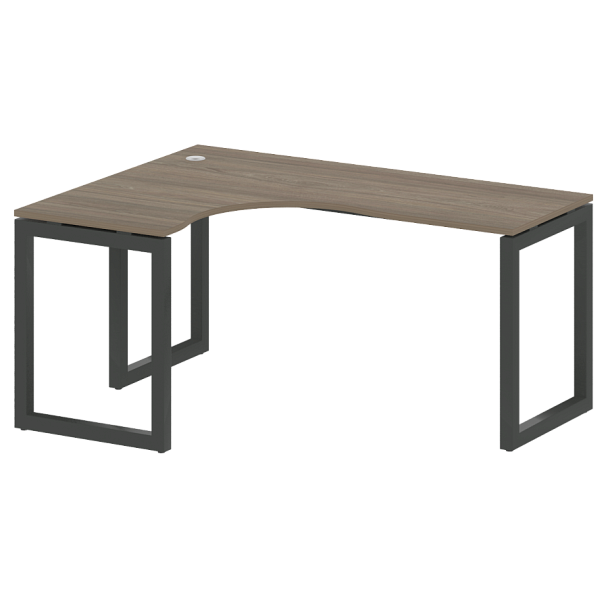 Metal System Quattro Стол криволинейный левый на О-образном м/к 50БО.СА-4 (L) Вяз/Антрацит металл 1600*1200*750 - Вид 1