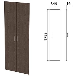 Дверь ЛДСП высокая "Канц", КОМПЛЕКТ 2 шт, 346х16х1798 мм, цвет венге, ШК40.16.1 - Фото предпросмотра