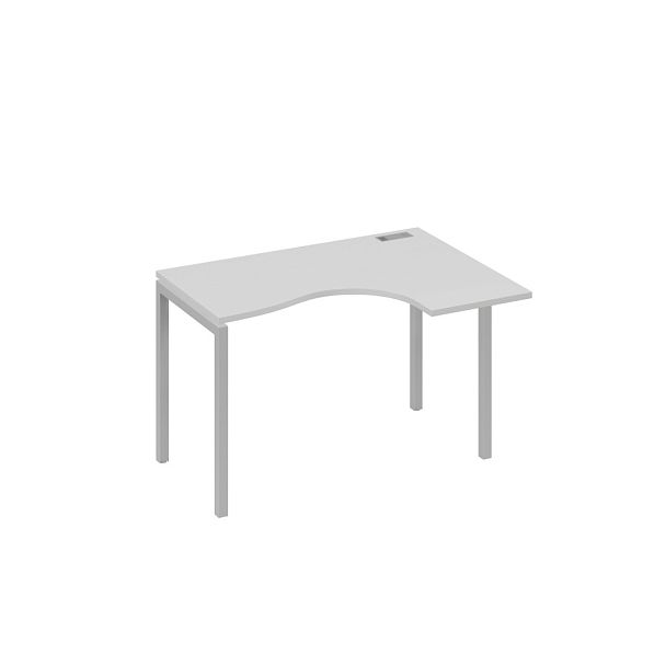 Стол эргономичный правый "Классика" на металлокаркасе DUE A4 А4 Б2 032 БП серый / металлокаркас серый - Вид 1