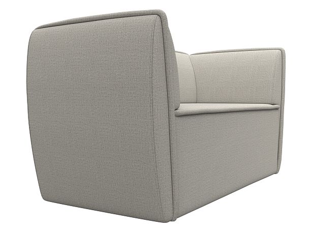 Диван кухонный прямой Бергамо 2-х местный Рогожка бежевый - Вид 3