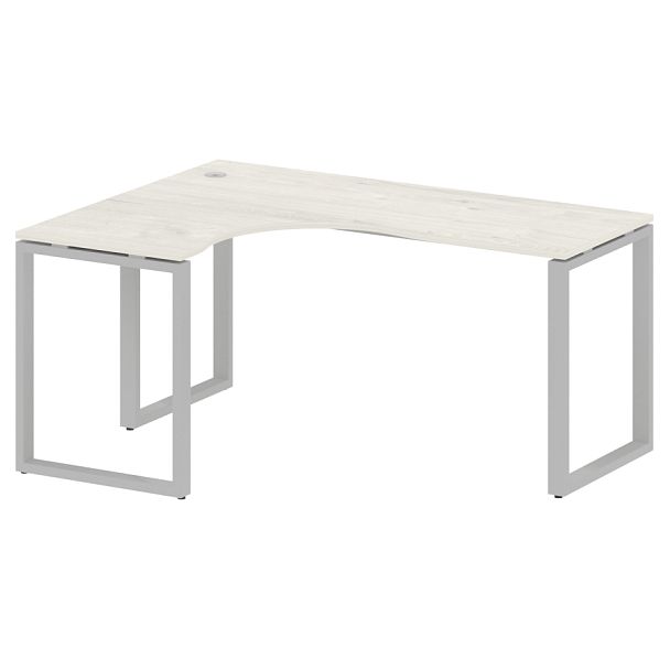 Metal System Стол криволинейный левый на О-образном м/к БО.СА-4 (L) Дуб наварра/Серый металл 1600*1200*750 - Вид 1