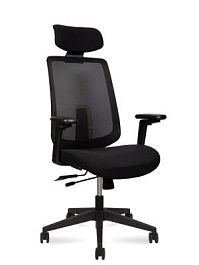 Кресло офисное / Miller / черный пластик / чераня ткань / черная сетка - Фото предпросмотра