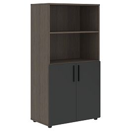 Шкаф средний широкий VMCS 80.5 Яшма черный/Дуб Сильвер 800х430х1517 VELION - Фото предпросмотра