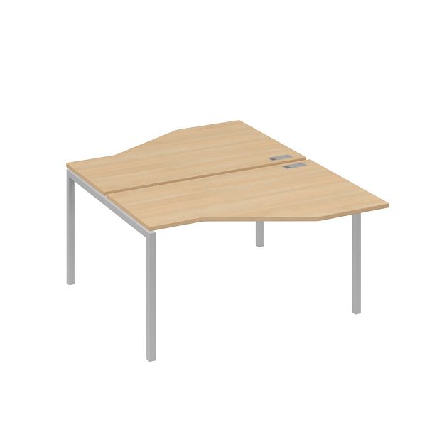 Рабочая станция (2х140) со столами Техно каркас DUE A4 А4 Б2 187 БП натуральный дуб / металлокаркас серый - Вид 1