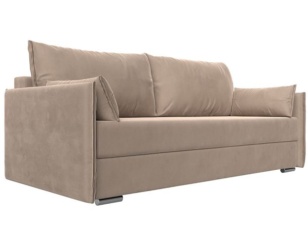 Диван угловой Сайгон (полностью велюр бежевый) - Вид 1