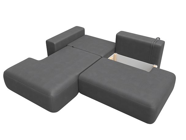 Диван угловой Лига-036 НПБ Модерн левый угол Искусственная замша серый - Вид 8