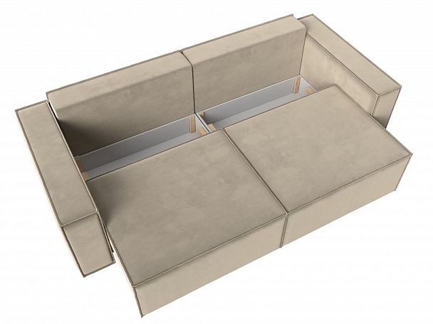 Диван прямой Куба (полностью микровельвет бежевый) - Вид 7