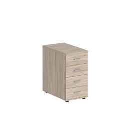 Тумба приставная Sigma 400х600х725 с 4 ящ., с замком без топа / корпус: дуб светлый; фасады: дуб светлый - Фото предпросмотра