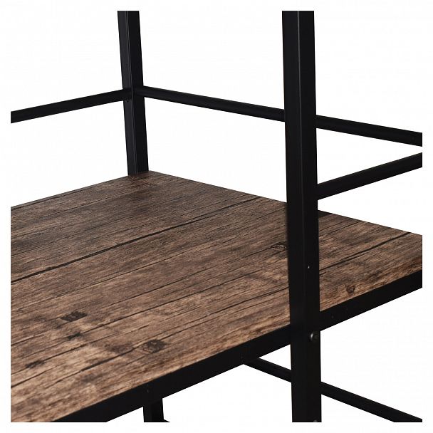 Стол на металлокаркасе BRABIX "LOFT CD-005", 1200х520х1200 мм, 3 полки, цвет морёный дуб, 641221 - Вид 10