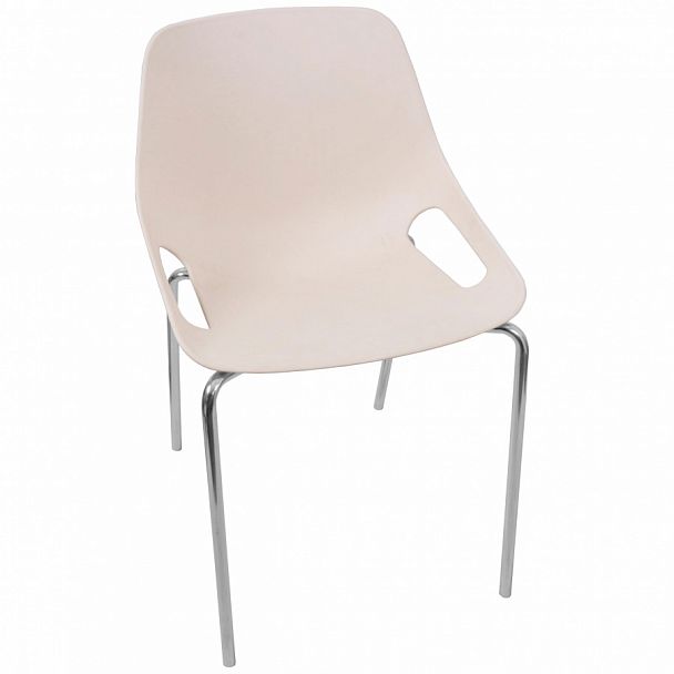 Стул Q5 (4 ножки) каркас хром, белый, стопируемый - Вид 1