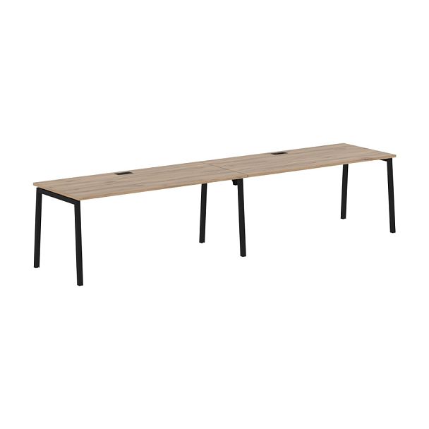 Стол 2-х местный ELWST 3580 Дуб Денвер светлый/Черный 3526х800х750 EDIS - Вид 1