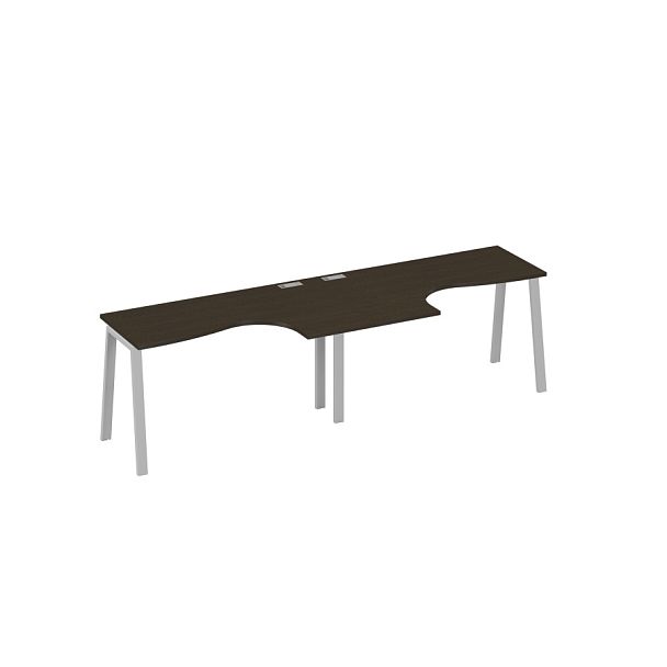 Рабочая станция Классика (2х140) каркас TRE A4 А4 Б3 033-2 БП венге / металлокаркас серый - Вид 1