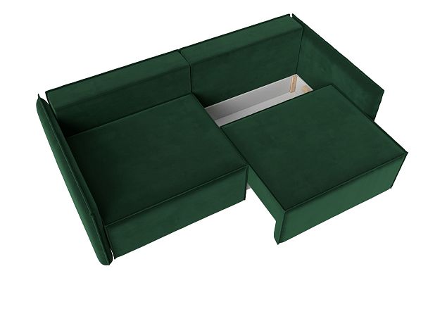 Диван прямой Либерти (полностью велюр зеленый) - Вид 7