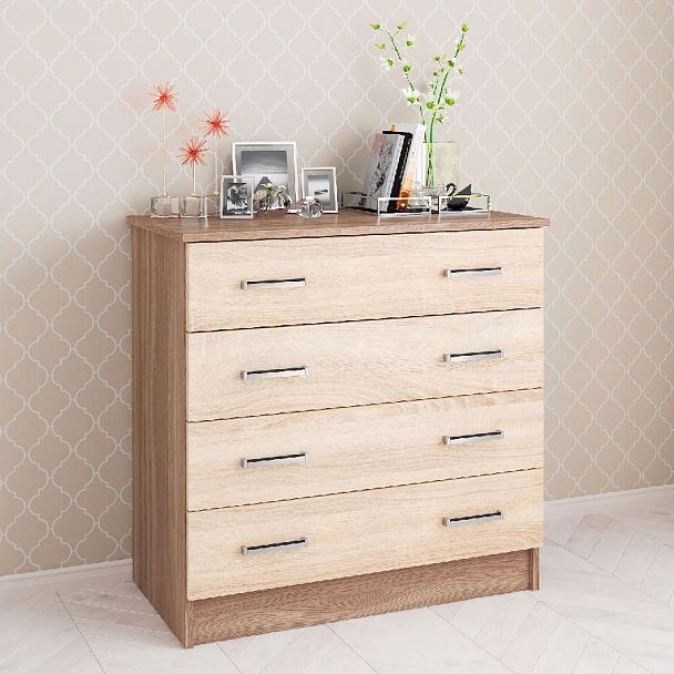 Комод Катрин 3 (820*810*425) ясень шимо/дуб сонома - Вид 1