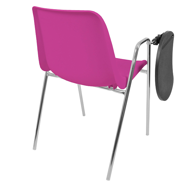 Стул Vicenza (4 ножки с подлокотниками + столик TLT), каркас хром, фиолетовый, РП+ИК - Вид 2