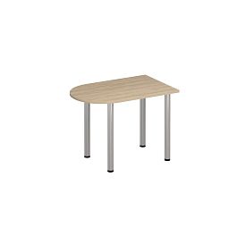 Стол письменный полукруглый на хромированных опорах Формула МХ ФР 2104 вяз светлый - Фото предпросмотра