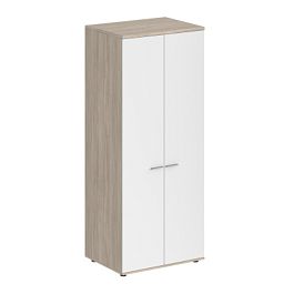 Гардероб Sigma 800х600х1955, з.ст HDF / корпус: дуб светлый; фасады: белый - Фото предпросмотра