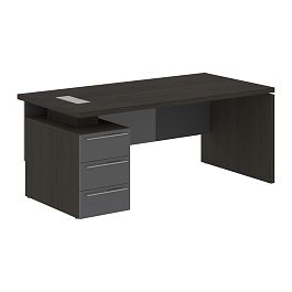 Стол письменный СП-064-25-04(L) Дуб Мореный/Серый глянец 1800х900х750 KANON - Фото предпросмотра