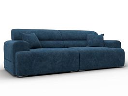 Диван прямой Лига-109 НПБ Велюр синий - Фото предпросмотра