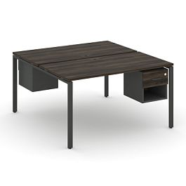 Concept Рабочая станция 2 сторонняя с подвесными тумбами на 2 места CN.DRS-117 W Дуб Мали/Антрацит/Металл Антрацит 980*1480*750 - Фото предпросмотра