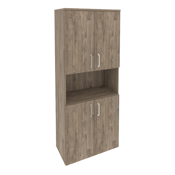 Onix Шкаф высокий широкий O.ST-1.5 Тиквуд темный 800*420*1977 - Вид 1