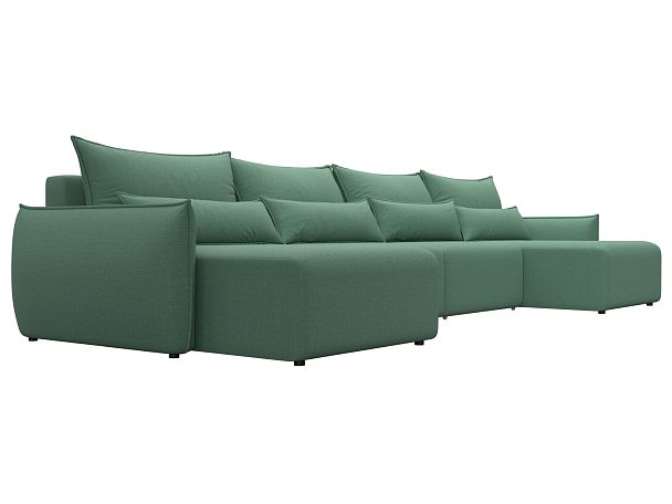 Диван П-образный Лига-051 НПБ Лонг Рогожка зеленый - Вид 3