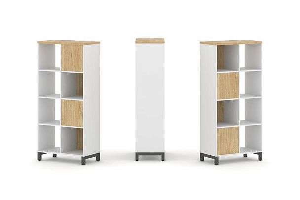 Стайл Проджект Набор стеллажа 2-х сторон., 4 яр. SN.NSD-421 Белый/Тиквуд Светлый/Металл Антрацит 754 - Вид 1