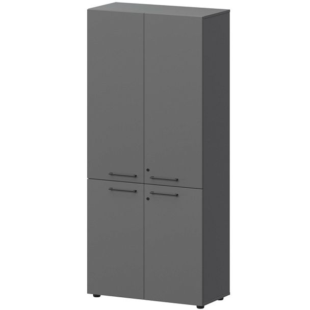 Шкаф высокий закрытый СМШ58.28F.38V(Ч) Графит 792x380x1990 Кортез - Вид 1