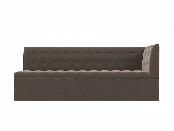 Кухонный диван Бриз с углом (полностью велюр коричневый) - Вид 2