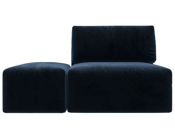 Модули диван и пуф Лига-060 НПБ Велюр синий - Вид 1