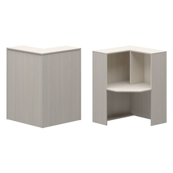 Стойка угловая правая А-556 Ясень шимо 900x900x1220 Ресепшн - Вид 1