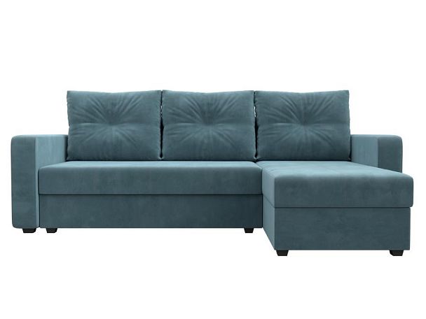 Диван угловой Ливерпуль Лайт правый угол Велюр бирюзовый - Вид 2