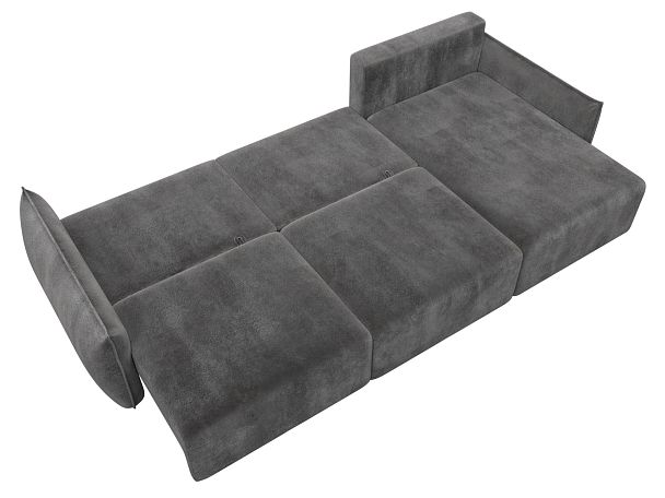 Диван угловой Лига-051 НПБ Лонг угол универсальный Велюр серый - Вид 9