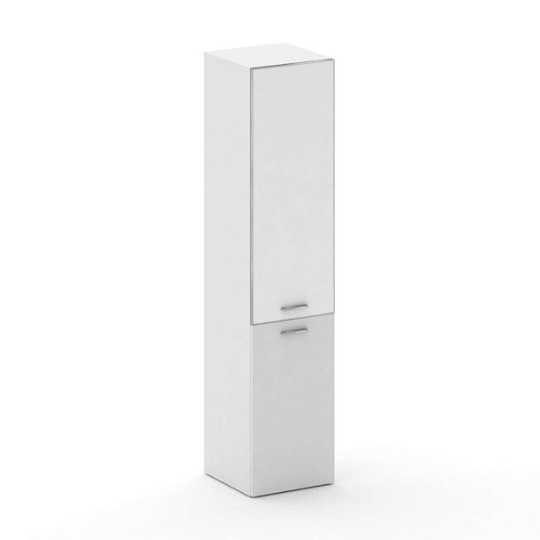 Fresco Шкаф узкий высокий правый FRU.SU-101 (R) white Белый Бриллиант UM/Лакобель Белый/Хром 450*460 - Вид 1