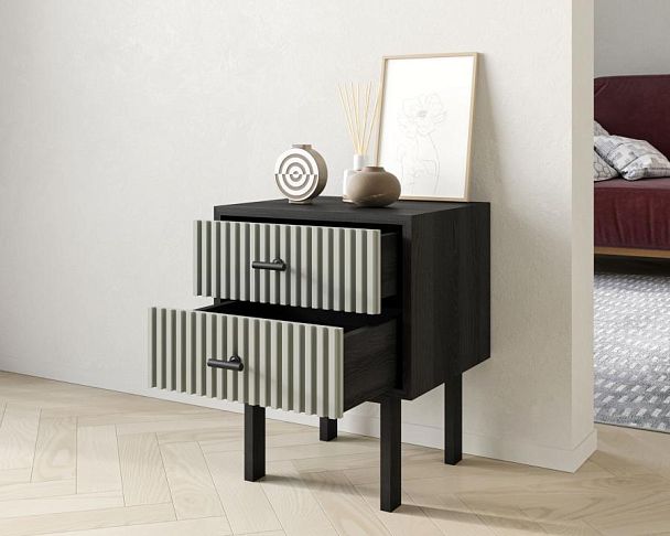 Тумбочка с двумя ящиками Emerson арт EM16/gray/L - Вид 2