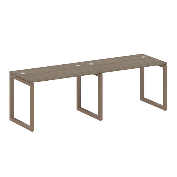 Metal System Quattro Р. ст. на 2 раб. места на О-образном м/к 50БО.СМ-2.2 Вяз/Мокко металл 2400*720*750 - Вид 1