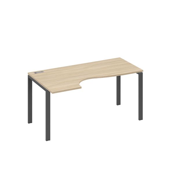 Стол эргономичный левый "Классика" на металлокаркасе UNO A4 А4 Б1 045 БП дуб скандинавский / металлокаркас антрацит - Вид 1